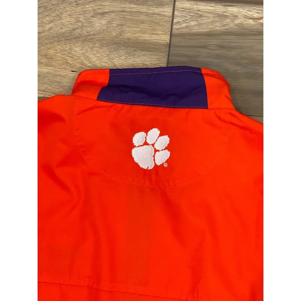 Clemson Tigers M Orange Windbreaker NWT Knights Apparel Embroidered Front Back